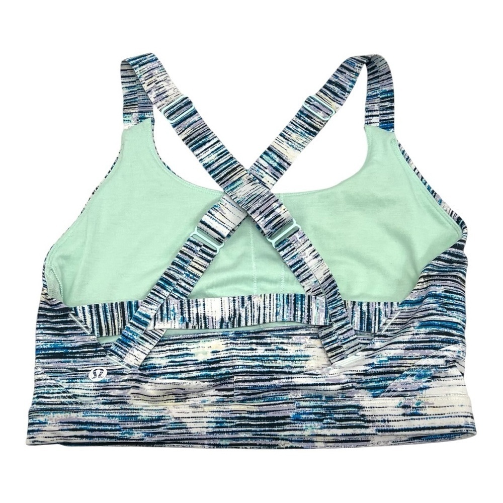 Lululemon Pure Practice Blurry Belle Blue Cross Back Sports Yoga Bra Women’s 6 - Picture 7 of 10